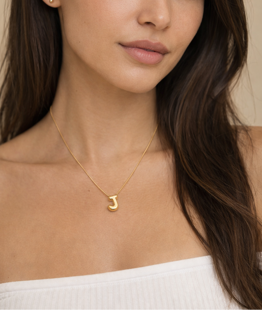 Bubble Letter J Necklace