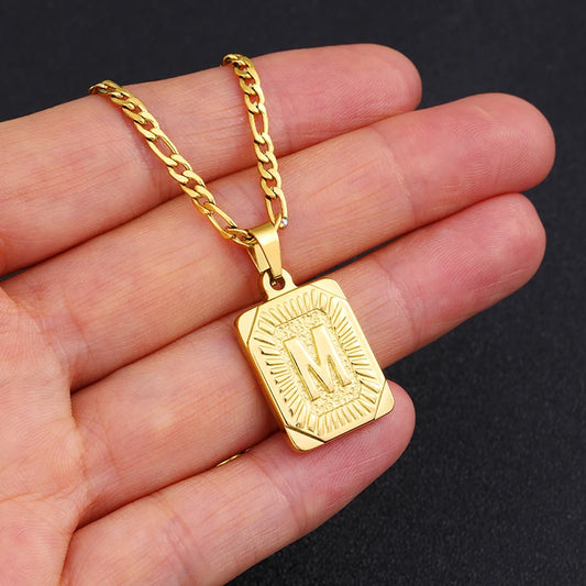 Kette Gold Plättchen Buchstabe