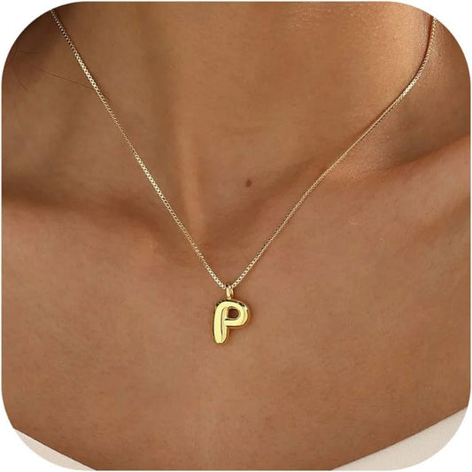 Bubble Letter P Necklace