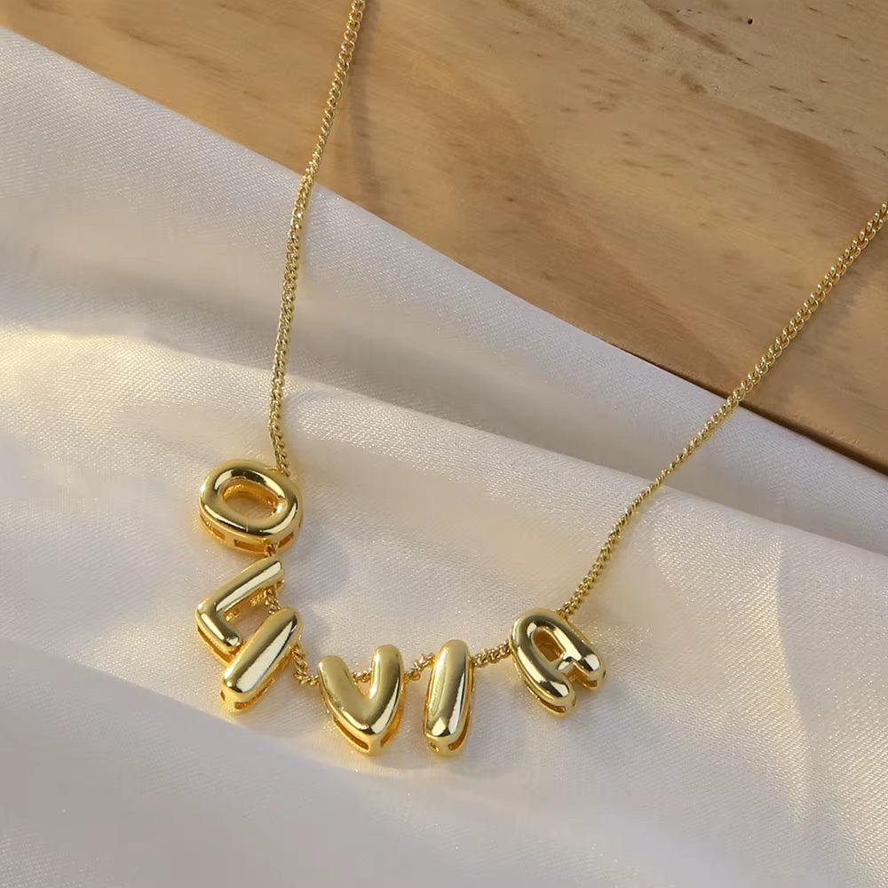 Bubble Letter Necklace Small