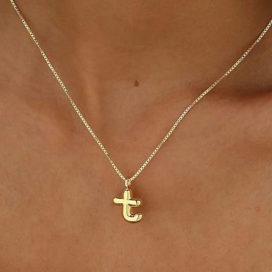 Bubble Letter Necklace T