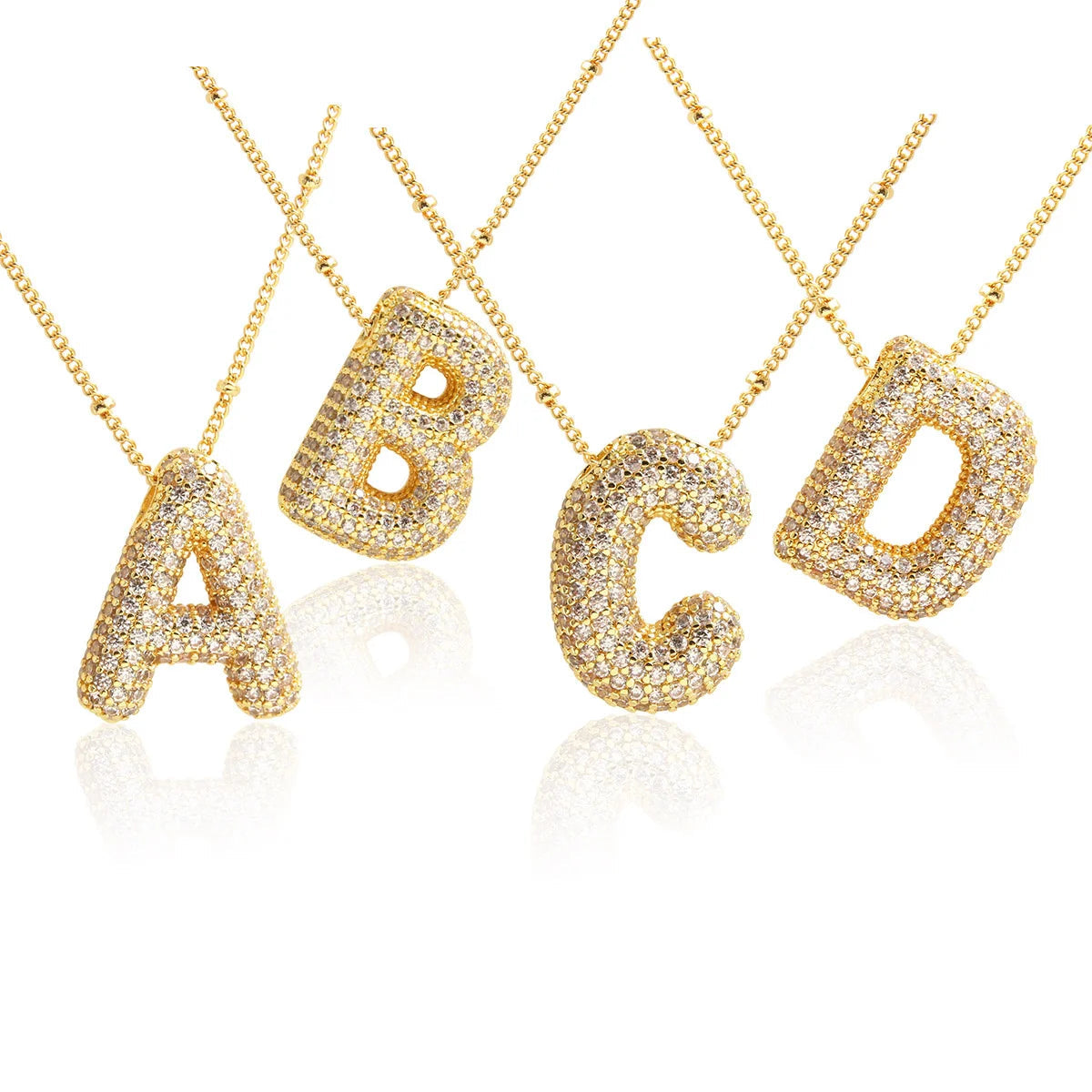 Pave Bubble Letter Necklace