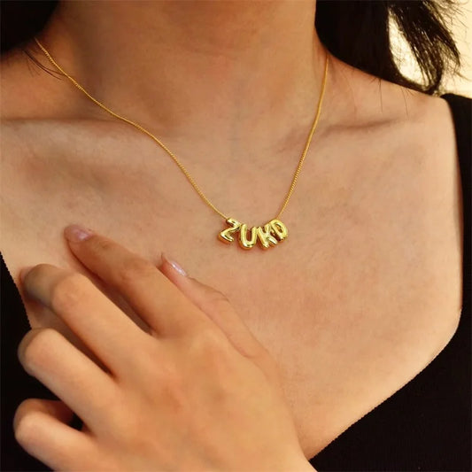 3d Bubble Letter Necklace
