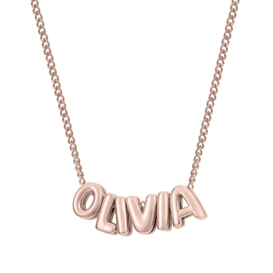 Bubble Letter Necklace Rose Gold