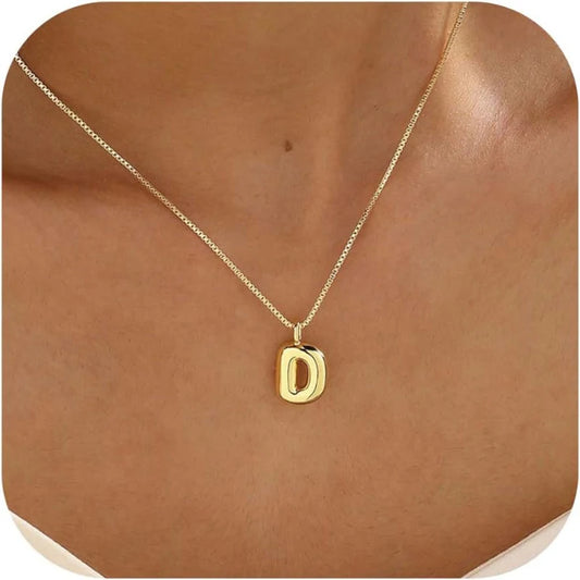 Bubble Letter Necklace D
