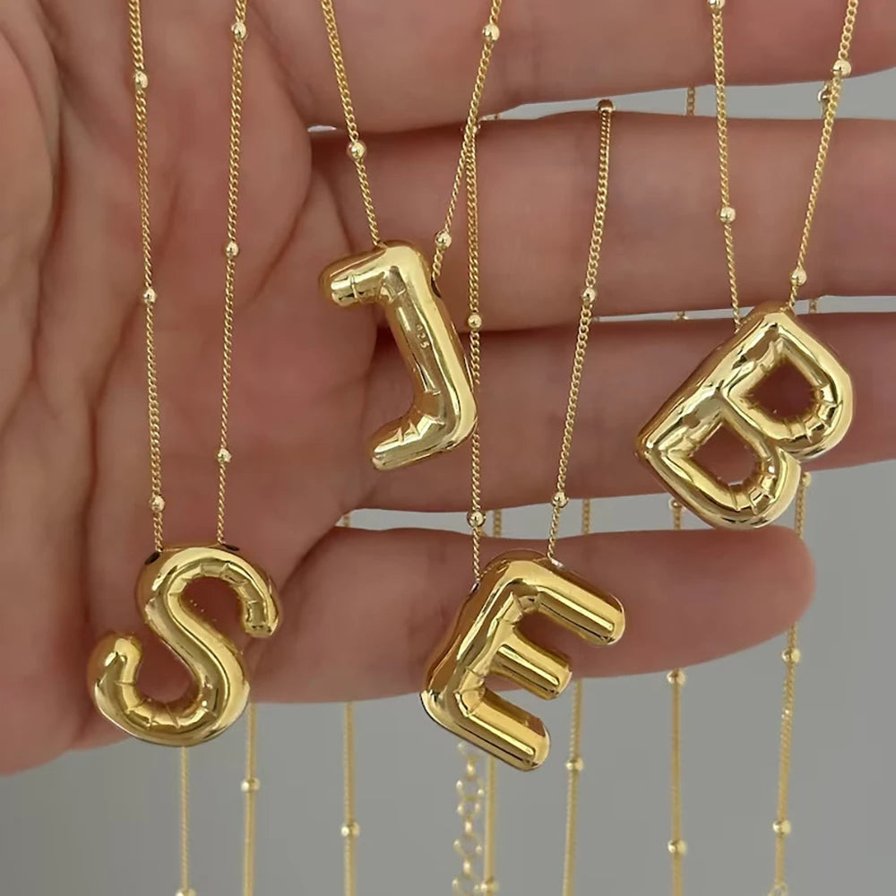 Chunky Bubble Letter Necklace