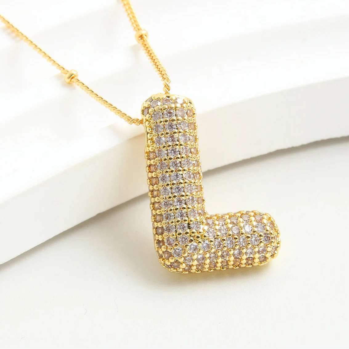 Buchstaben Kette Gold L