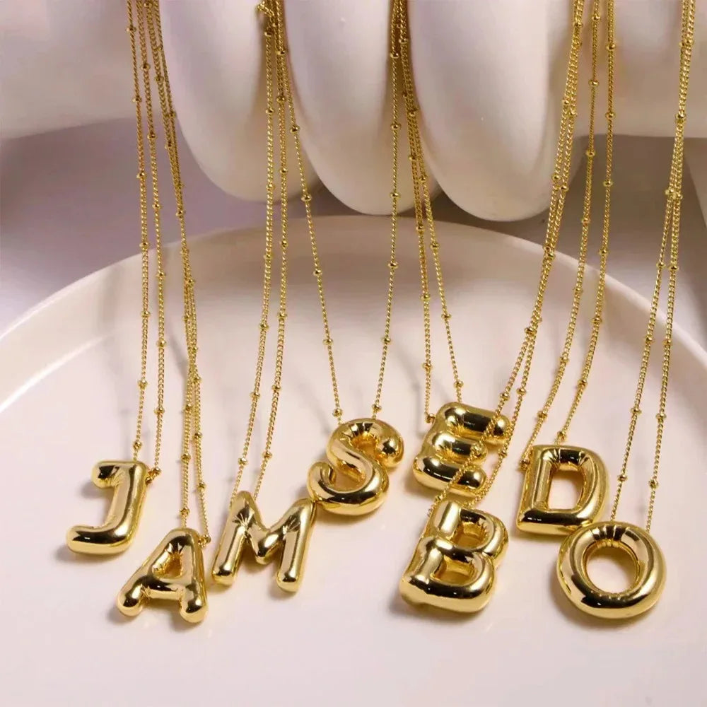 Chunky Bubble Letter Necklace