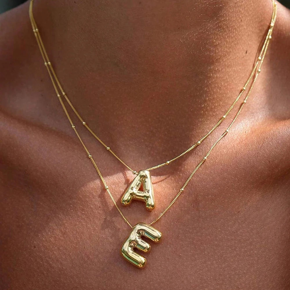Chunky Bubble Letter Necklace