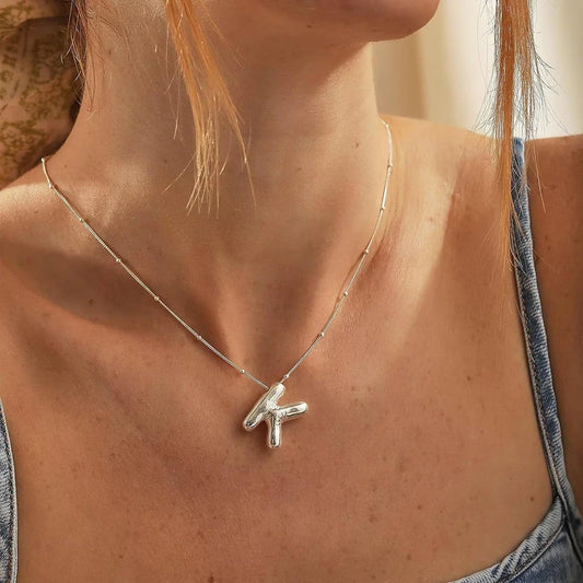 Chunky Bubble Letter Necklace