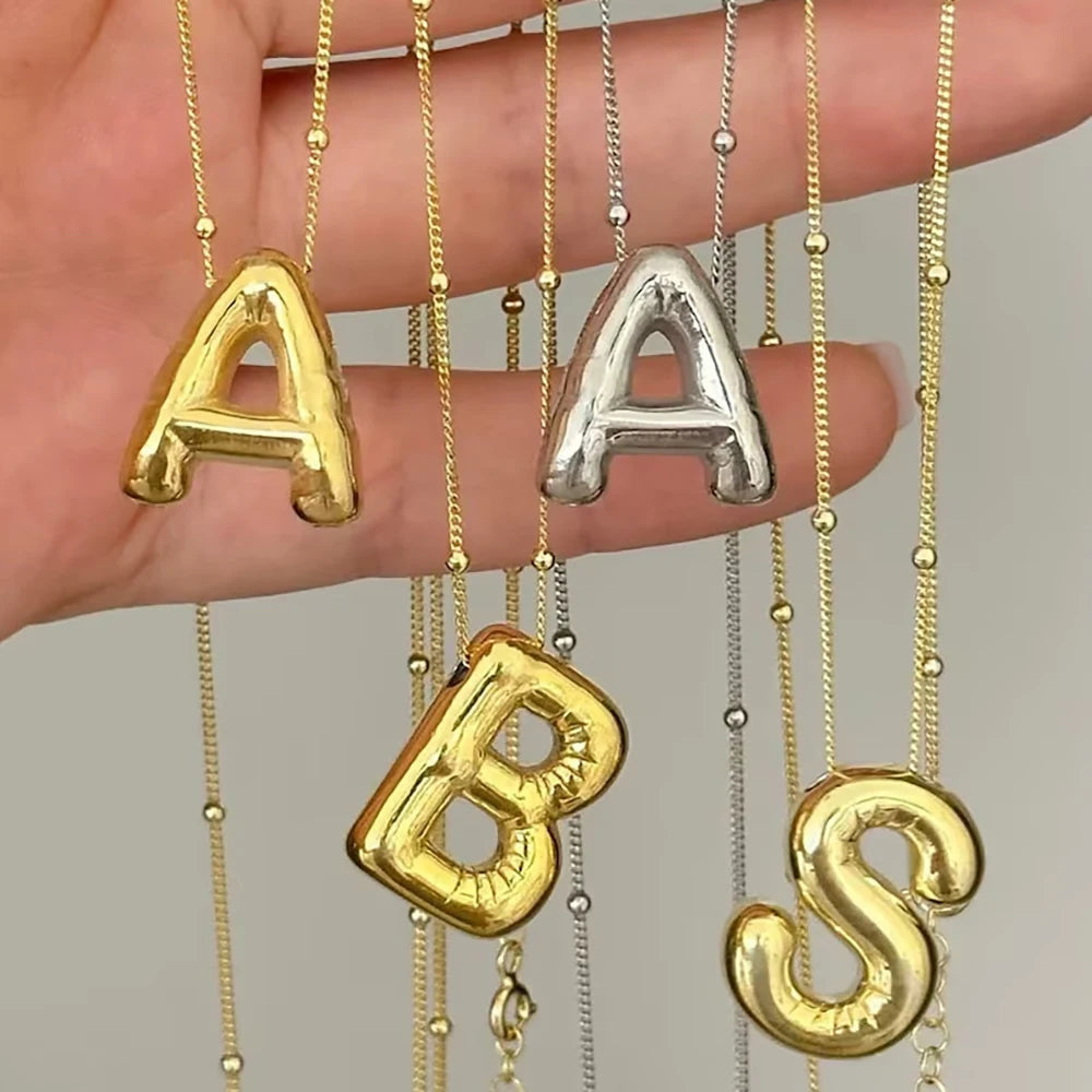 Chunky Bubble Letter Necklace