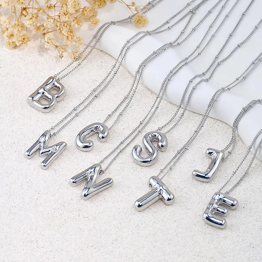 Chunky Bubble Letter Necklace